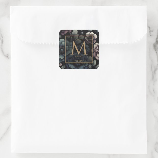 Sticker Carré Fleur Bleue Moody (Sac)