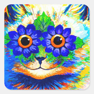 Sticker Carré Fleur de chat