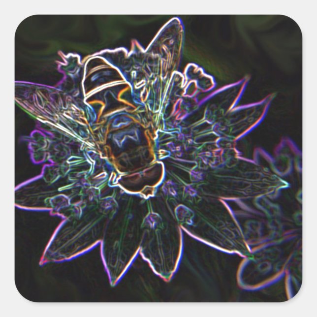 Sticker Carré Fleur de drone (Devant)