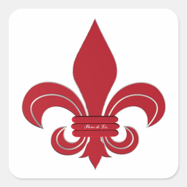 Sticker Carré Fleur de Lis (Devant)