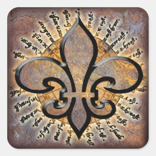 Sticker Carré Fleur De Lis