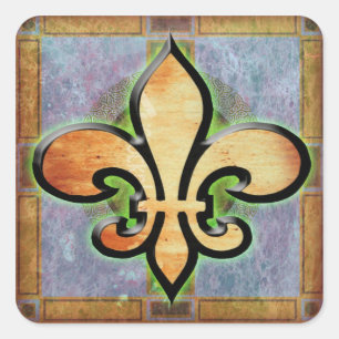 Sticker Carré Fleur De Lis