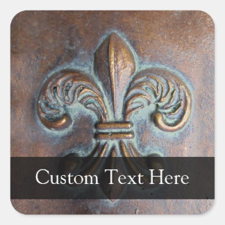 Sticker Carré Fleur de Lis, look vieillot