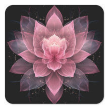 Fleur de Lotus Éthérée - Floral Noir Rose Clair