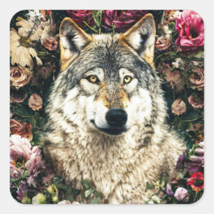 Sticker Carré Fleur de loup