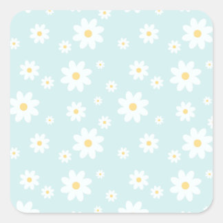 Sticker Carré Fleur de marguerite blanche classique