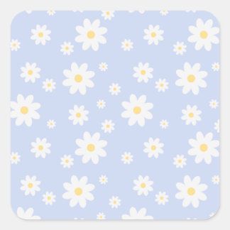 Sticker Carré Fleur de marguerite blanche classique