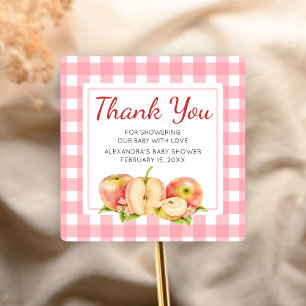 Sticker Carré Fleur de nos Yeux Baby Shower Gingham