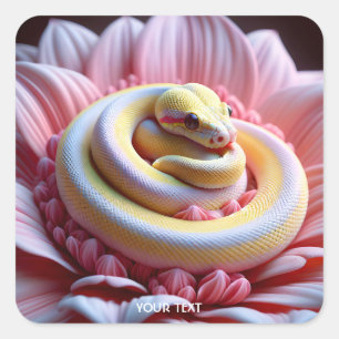 Sticker Carré Fleur de serpent jaune mignonne Imaginaire