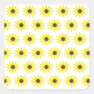 Sticker Carré Fleur de tournesol Florale Motif Golden Jaune Fleu
