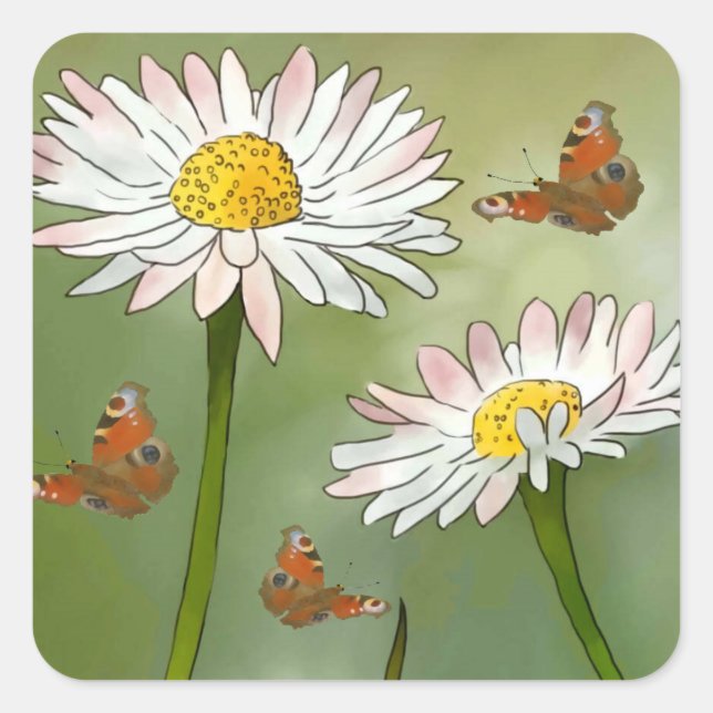 Sticker Carré Fleur d'oie (Devant)