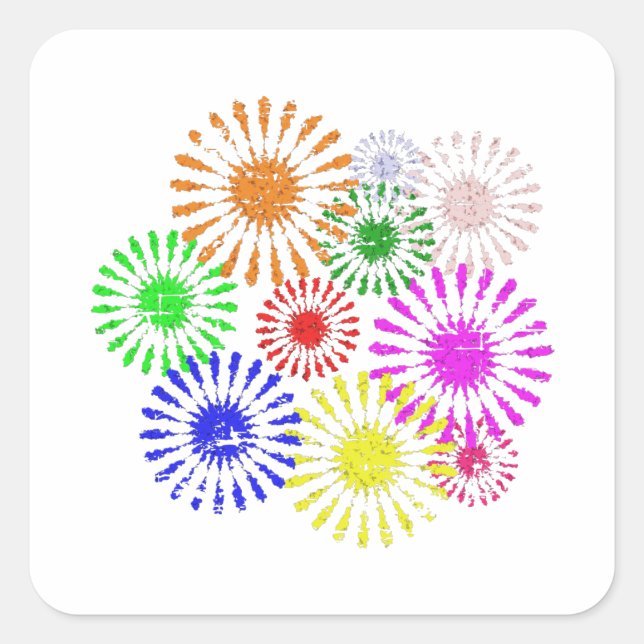 Sticker Carré Fleur en panne (Devant)