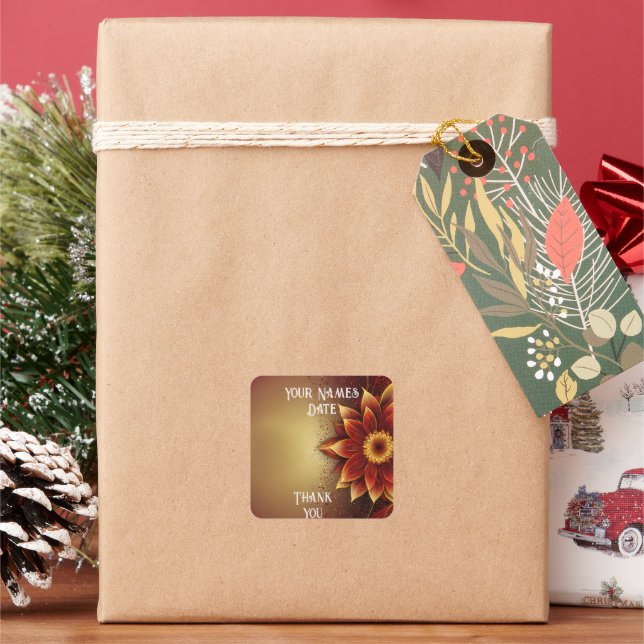 Sticker Carré Fleur éternelle : Une célébration intemporelle de  (vacances)