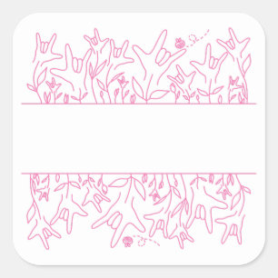 Sticker Carré Fleur ILY - Nom personnalisé ASL Design