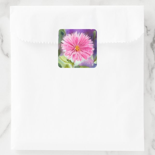 Sticker Carré Fleur pourpre (Sac)