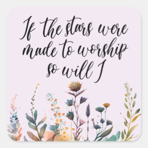 Sticker Carré Fleur sauvage chrétien Écriture