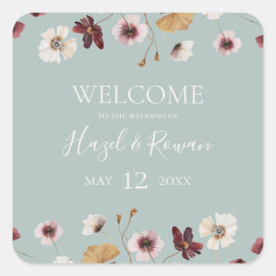 Sticker Carré Fleur sauvage de Cuivre Bourgogne Accueil Mariag