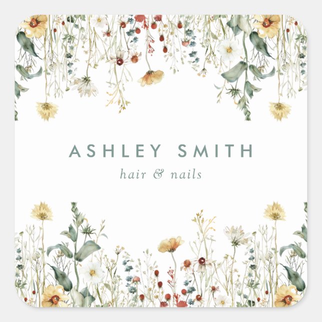 Sticker Carré Fleur sauvage d'été (Devant)