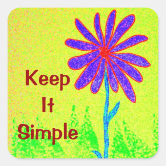 Sticker Carré Fleur sauvage Gardez-La Simple