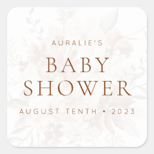 Sticker Carré Fleur Sauvage Invitation Rustique Florale & Favor