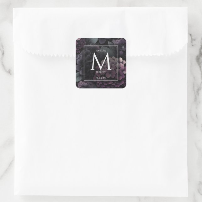 Sticker Carré Fleur violet mélancolique (Sac)