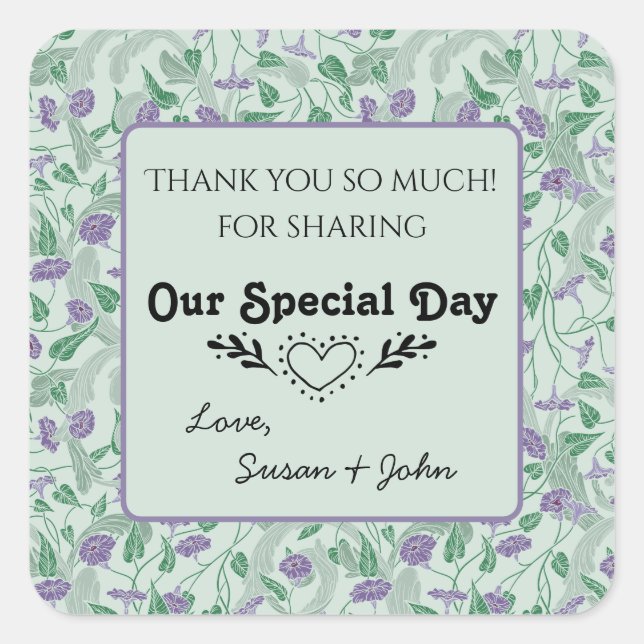 Sticker Carré Fleur violette victorienne de lierre décoration fl (Devant)