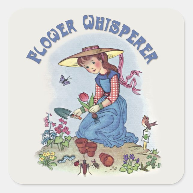 Sticker Carré Fleur Whisperer (Devant)