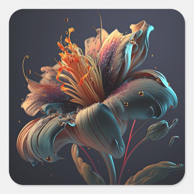 Sticker Carré Fleurs (Devant)