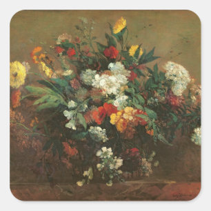 Sticker Carré Fleurs