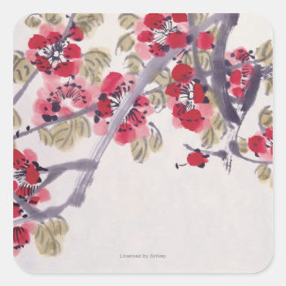 Sticker Carré Fleurs d'abricot
