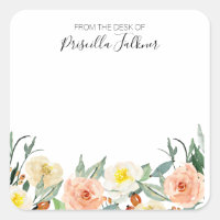 Fleurs D'Aquarelle Roses Vierges Du Bureau De