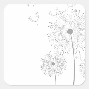 Sticker Carré Fleurs de Dandelion Fleurs de Paix Aimer Destinée
