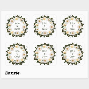 Sticker Carré Fleurs de mariage germinales arrangement floral Po