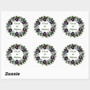 Sticker Carré Fleurs de mariage germinales arrangement floral Po
