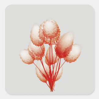 Sticker Carré Fleurs de Puffy