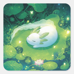 Sticker Carré Fleurs du Jardin de Axolotl de l'Étang