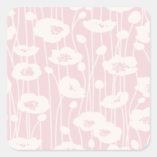 Sticker Carré Fleurs Fraîches | Neutre - Rose Pâle