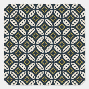 Sticker Carré Fleurs géométriques sans couture : motif coloré.