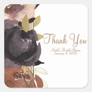 Sticker Carré Fleurs Glamour Ose Automne Moderne Floral Mariage