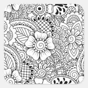 Sticker Carré Fleurs inspirées