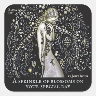 Sticker Carré Fleurs John Bauer saupoudrer CC1149 Célébrations