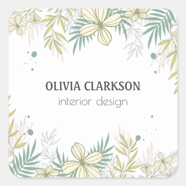 Sticker Carré Fleurs Pastel (Devant)