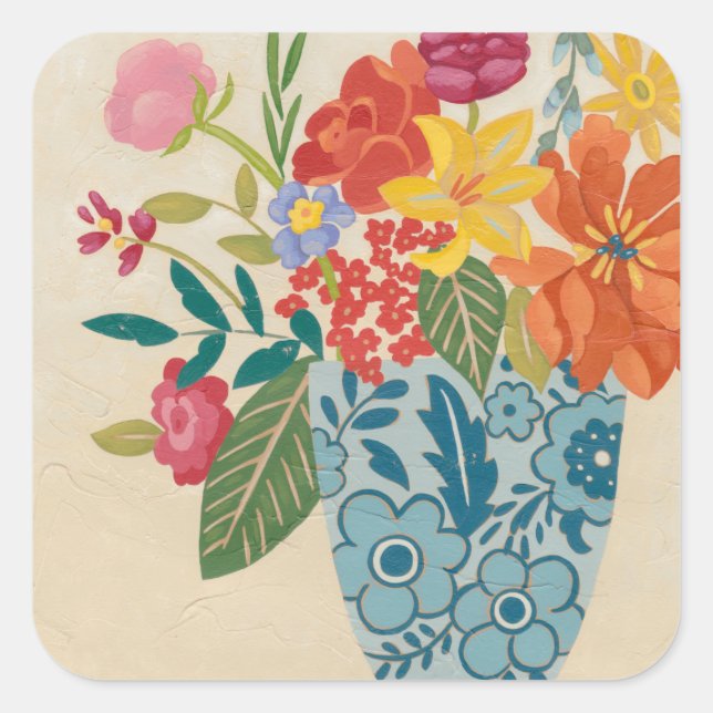 Sticker Carré Fleurs printanières I (Devant)