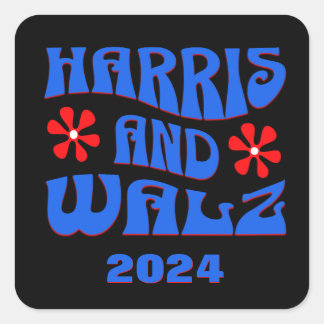 Sticker Carré Fleurs rétro Harris & Walz