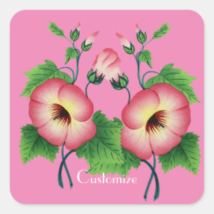 Sticker Carré Fleurs rose pâle Thunder_Cove