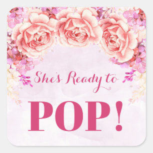 Sticker Carré Fleurs roses Lavender prêtes à appuyer sur les bal