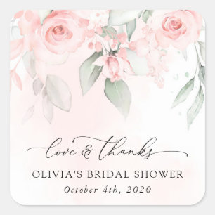 Sticker Carré Fleurs Rouges, Fleurs Roses, Boho, Fête des mariée