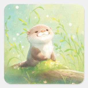 Sticker Carré Fleurs sauvages et zones humides Le conte d'une Ot