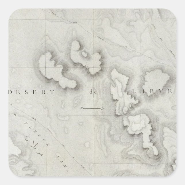 Sticker Carré Fleuve Sans Eau, Égypte (Devant)