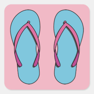 Sticker Carré Flip Flops de plage